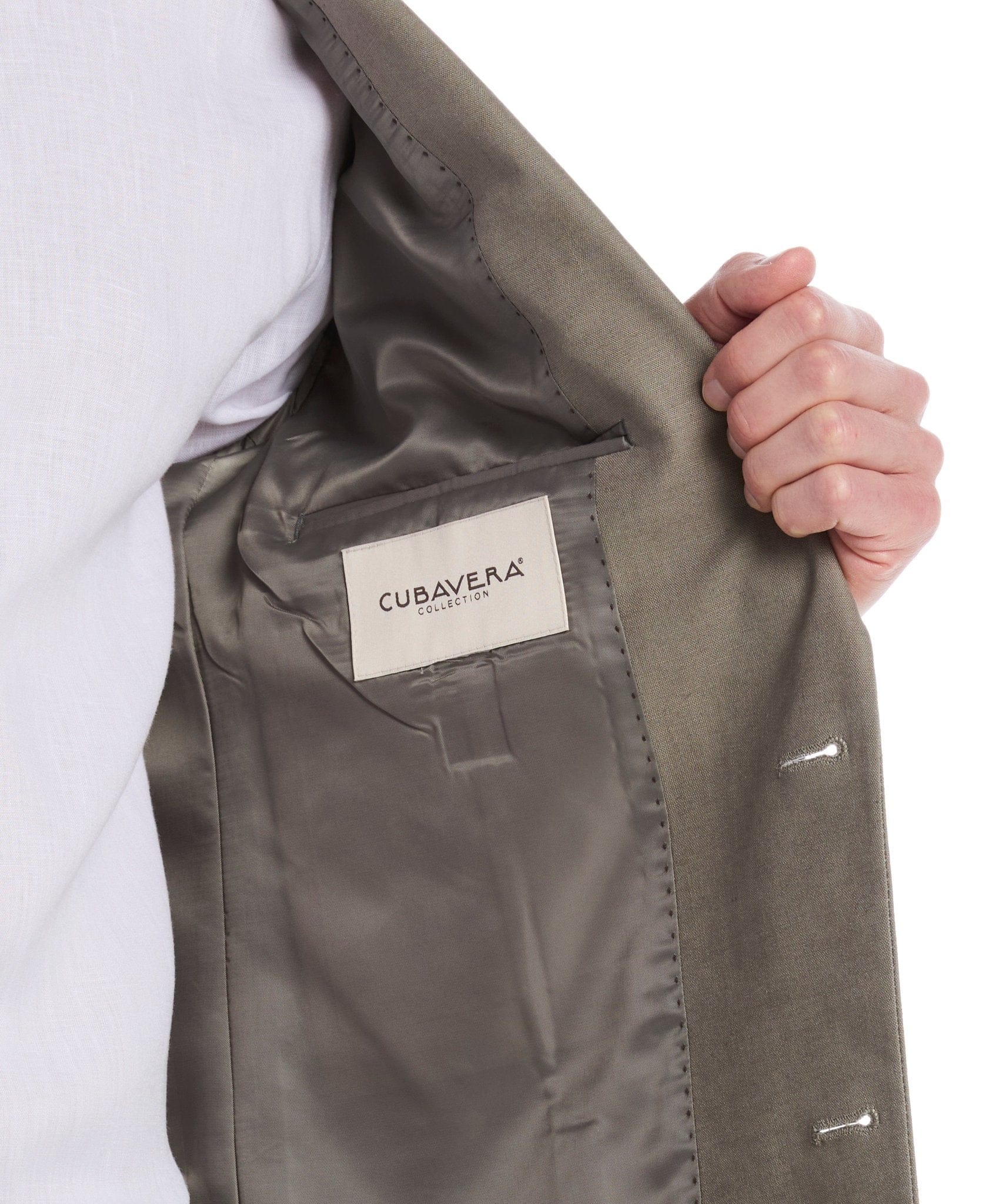 Linen Blend Burnt Olive Suit - Image 5