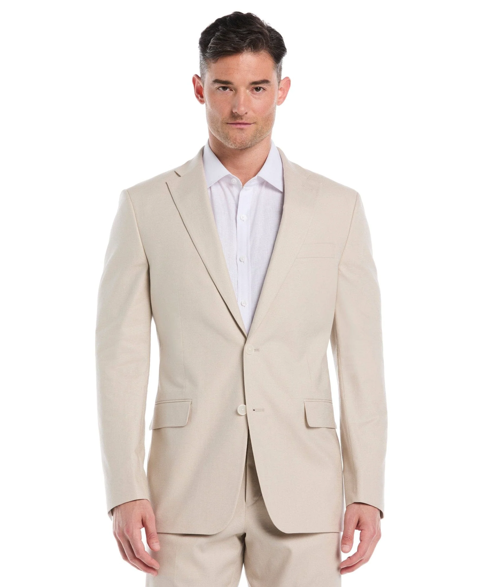 Linen Blend Beige Suit - Image 3
