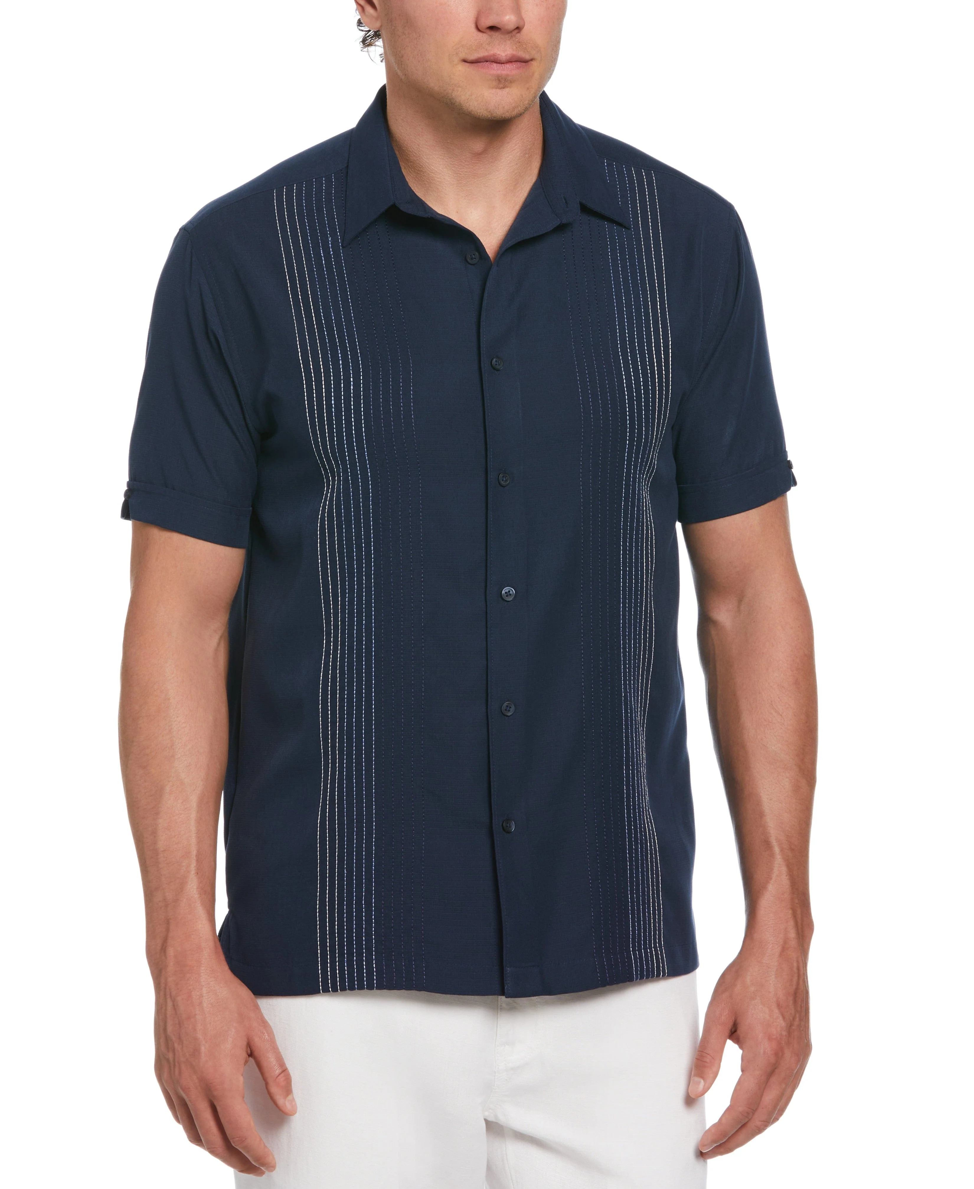 Big & Tall Ombre Embroidered Panel Shirt - Image 18